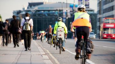 Cyclists and pedestrians